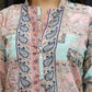 Pink & Blue Rayon Paisley Printed Top with Matching Bottom - Eesha - Swadesiicart