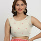 Shree Shyam Fashion Linen Cotton Cream & Red Saree