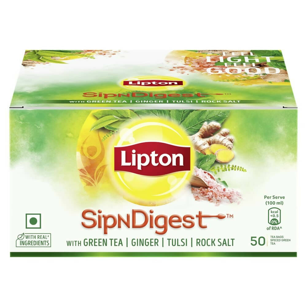 Lipton SipNDigest With Tulsi & Rock Salt Ginger Green Tea Bags - Swadesiicart