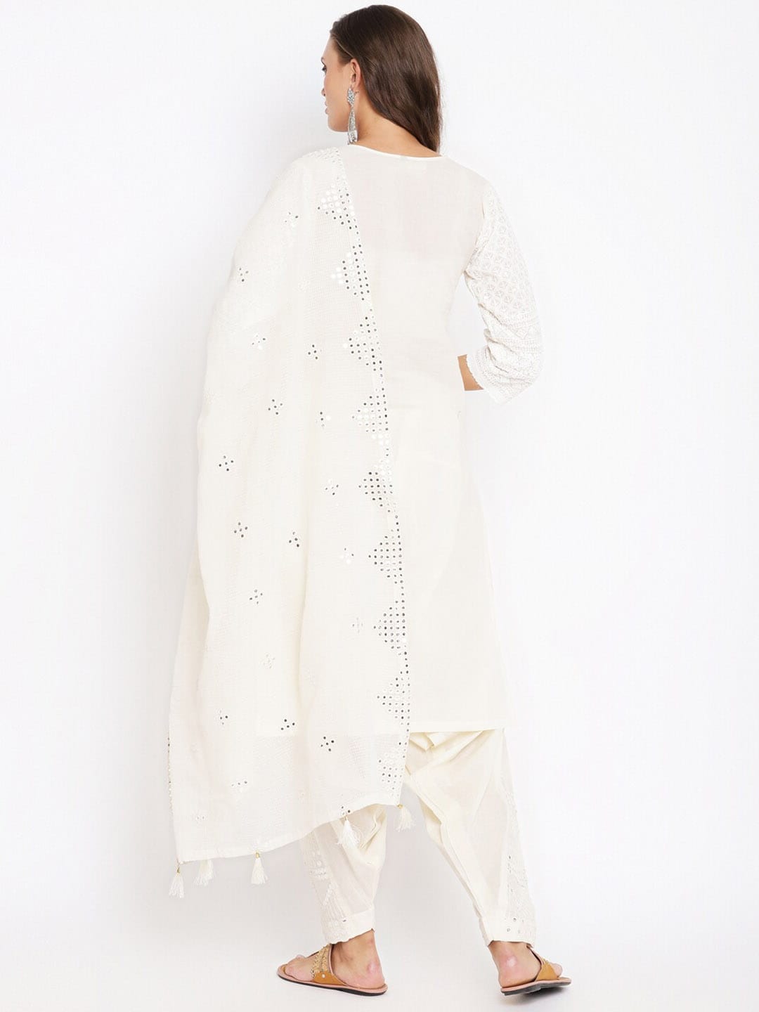Kalini Women Embroidered Chikankari Pure Cotton Kurta with Salwar & With Dupatta | Swadesiicart