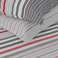 Nautica Bradford Grey & White Striped Cotton 160 TC King Bedsheet With 2 Pillow Covers - Swadesiicart