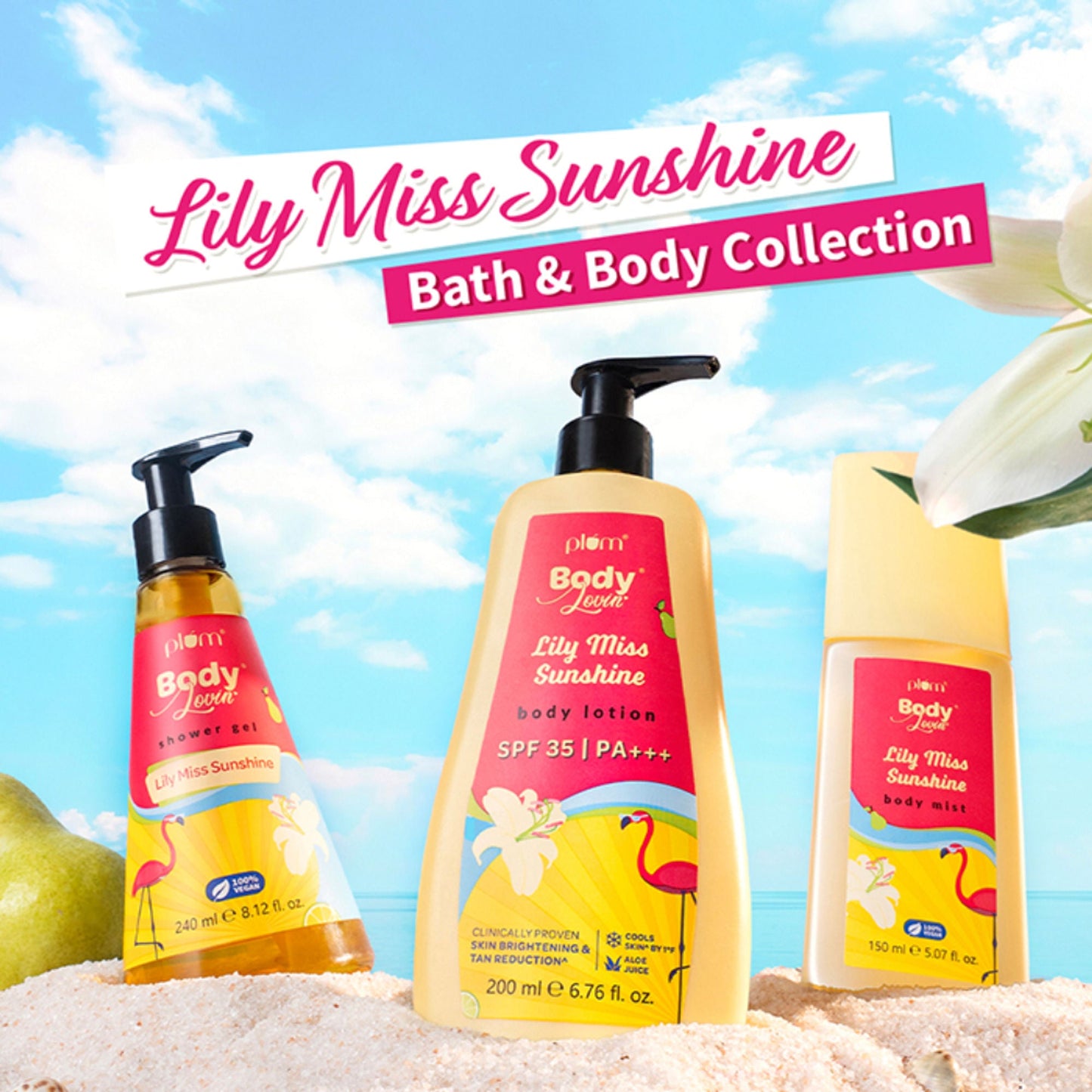 Plum BodyLovin Lily Miss Sunshine Shower Gel - Swadesiicart