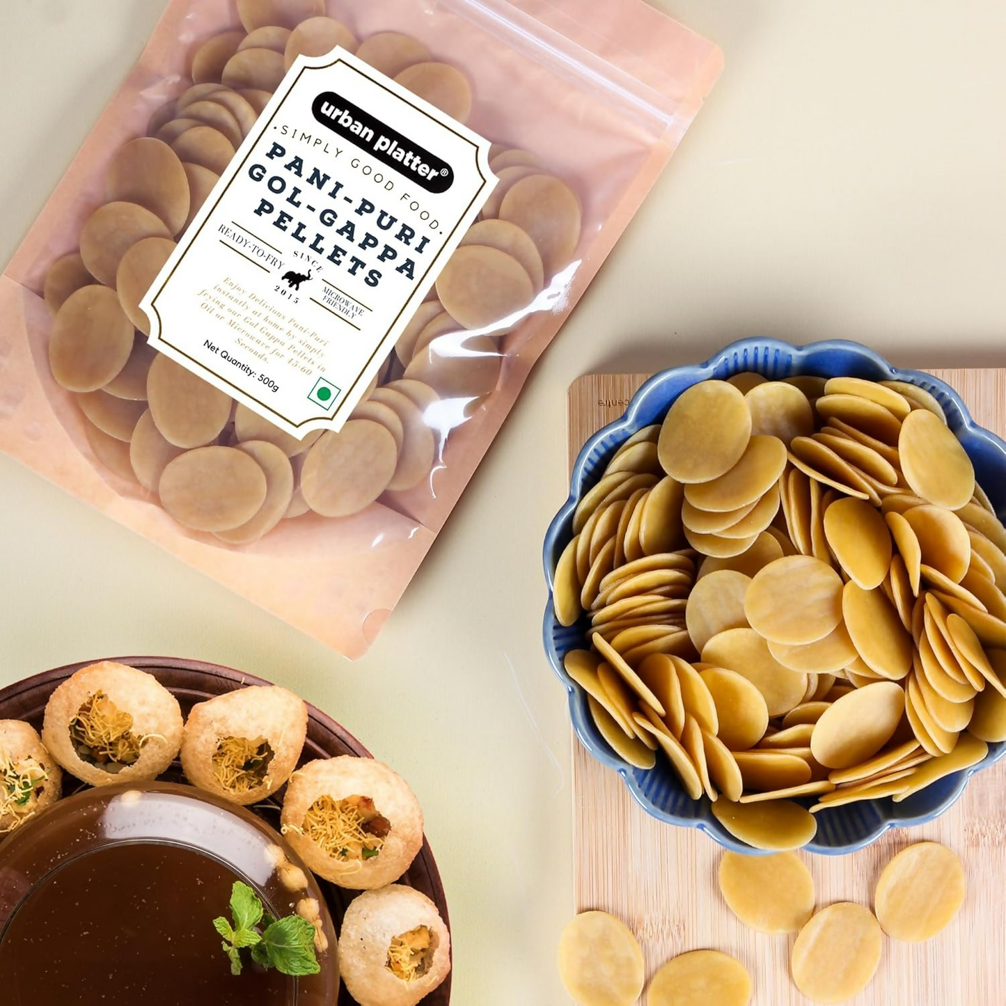 Urban Platter Pani Puri Golgappa Pellets Ready-To-Fry Or Microwave | Swadesiicart