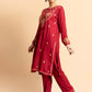 HOUSE OF KARI Floral Embroidered Chikankari Kurta With Palazzos | Swadesiicart