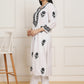 HOUSE OF KARI Women Ethnic Motifs Embroidered Regular Chikankari Pure Cotton Kurta with Trousers | Swadesiicart