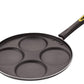 Anjali Diamond Aluminium Dura Big Non Stick Uttappa Tawa (4-Cavities), Black - Swadesiicart