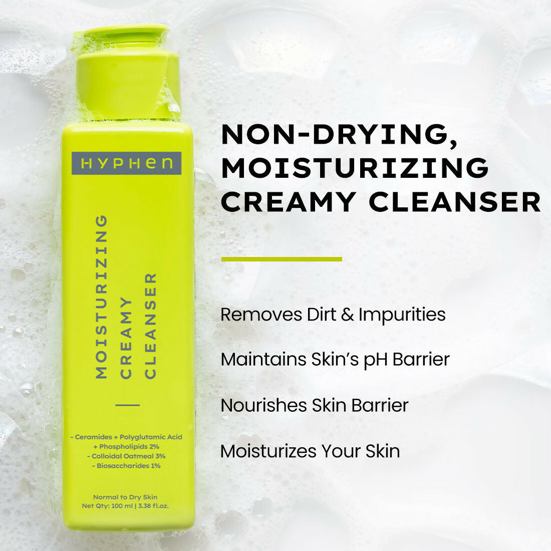 Hyphen By Kriti Sanon CMS (Cleanser, Moisturizer, Sunscreen) Normal to Dry Skin Combo | Swadesiicart