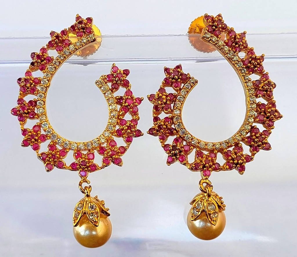 AD Ruby Latest Designer Earrings | Swadesiicart