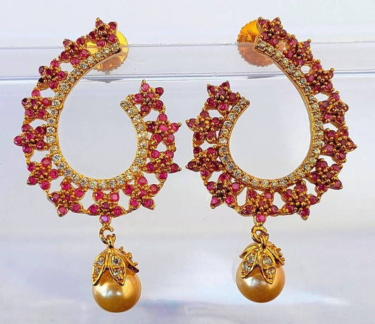 AD Ruby Latest Designer Earrings | Swadesiicart