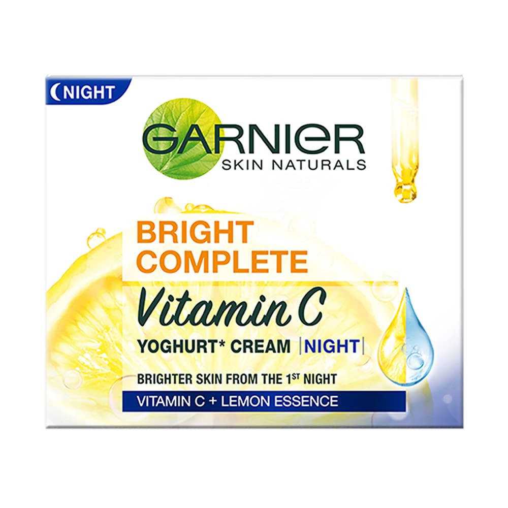 Garnier Bright Complete Vitamin C Yoghurt Night Cream - Limited Time Offer - Swadesiicart