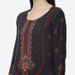 Biba Women Black Ethnic Motifs Printed Kurta - Swadesiicart