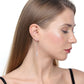 Gold-Polished Half Hoop Earring With Dangling Cz Stone For Women - Wahe Jewels - Swadesiicart