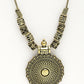 NVR Women's Gold-Polished Circular Shape Pendant with Chain | Swadesiicart