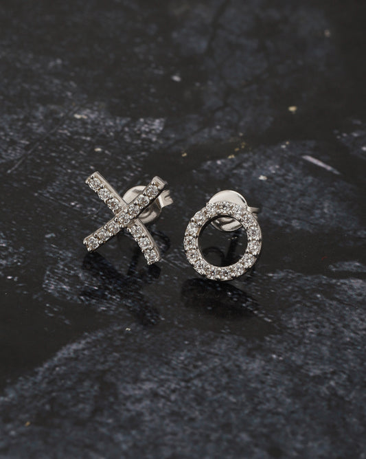 Rhodium Plated Cz Circular Stud Earring For Women - Wahe Jewels - Swadesiicart
