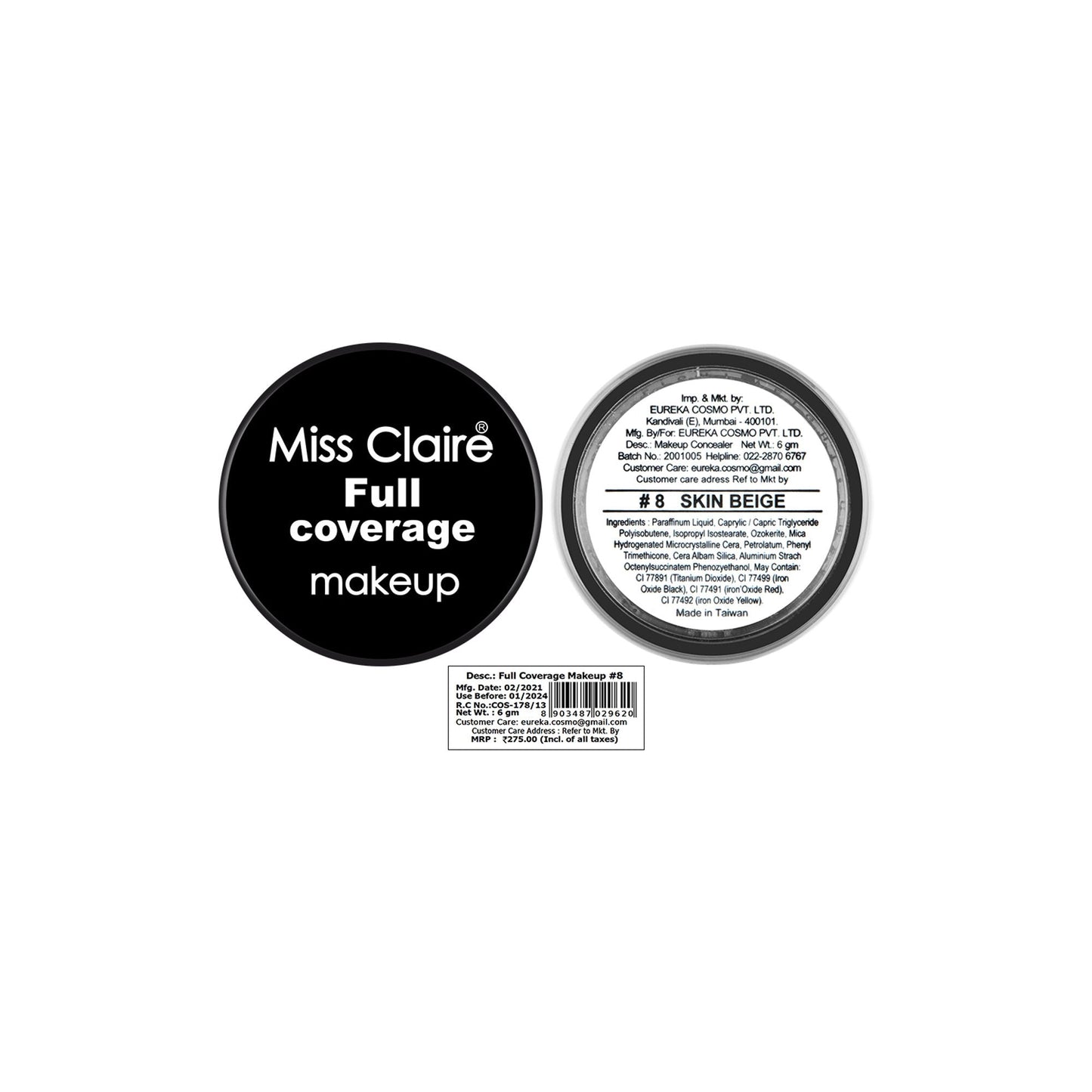 Miss Claire Full Coverage Makeup + Concealer - 8 | Swadesiicart