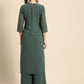 All About You Women Green Ethnic Motifs Embroidered Regular Chikankari Kurta with Palazzos | Swadesiicart