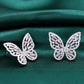 Yellow Chimes Silver-Toned & Pink Quirky Butterfly Studs Earrings - Swadesiicart