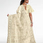 Vamsee White Organza Saree - Swadesiicart
