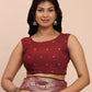 Astita Banarasi Silk Maroon Saree | Swadesiicart