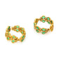 Women's Natural Green Stone with Moissanite Diamond earrings - Ruby Raang | Swadesiicart