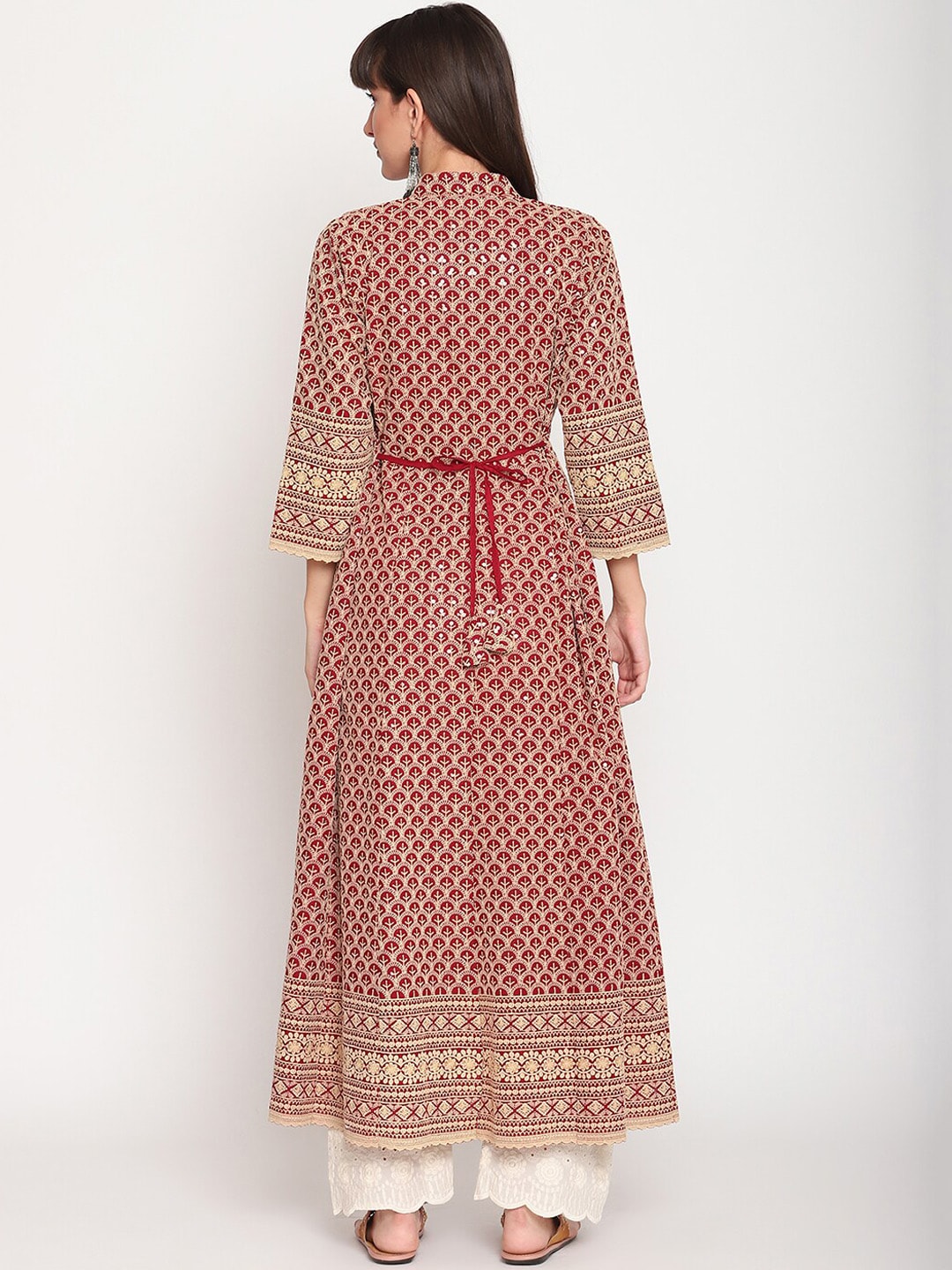 Kalini Chikankari Embroidered Pure Cotton Anarkali Kurta | Swadesiicart