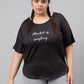 MKH Plus Size Typography Printed Dri-FIT Relaxed Fit Drop-Shoulder Sleeves Gym T-shirt - Swadesiicart