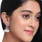 NVR Women Silver Toned Dome Shaped Jhumkas Earrings | Swadesiicart