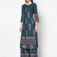 Aniyah Rayon Teal Blue Color Block Print Straight Kurta (AN-224K) - Swadesiicart