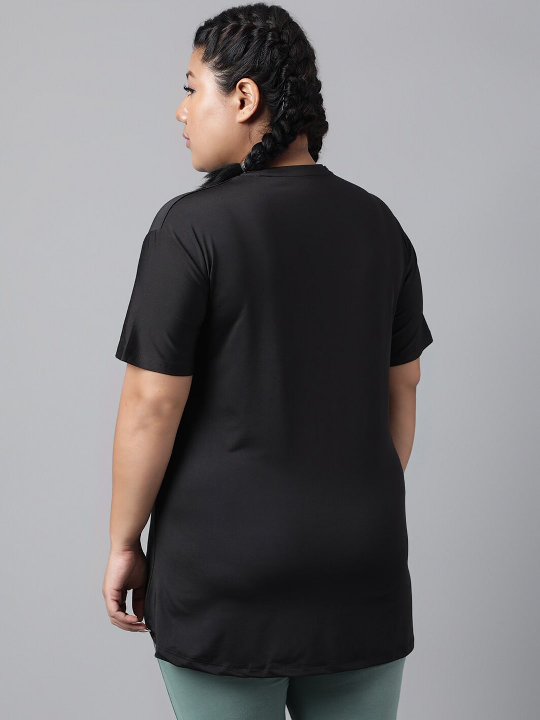 MKH Typography Printed Plus Size Drop Shoulder Sleeves Relaxed Fit Dri-FIT Sports T-shirt - Swadesiicart