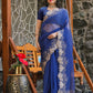 Tikhi Imli Blue Embroidered Organza Saree | Swadesiicart