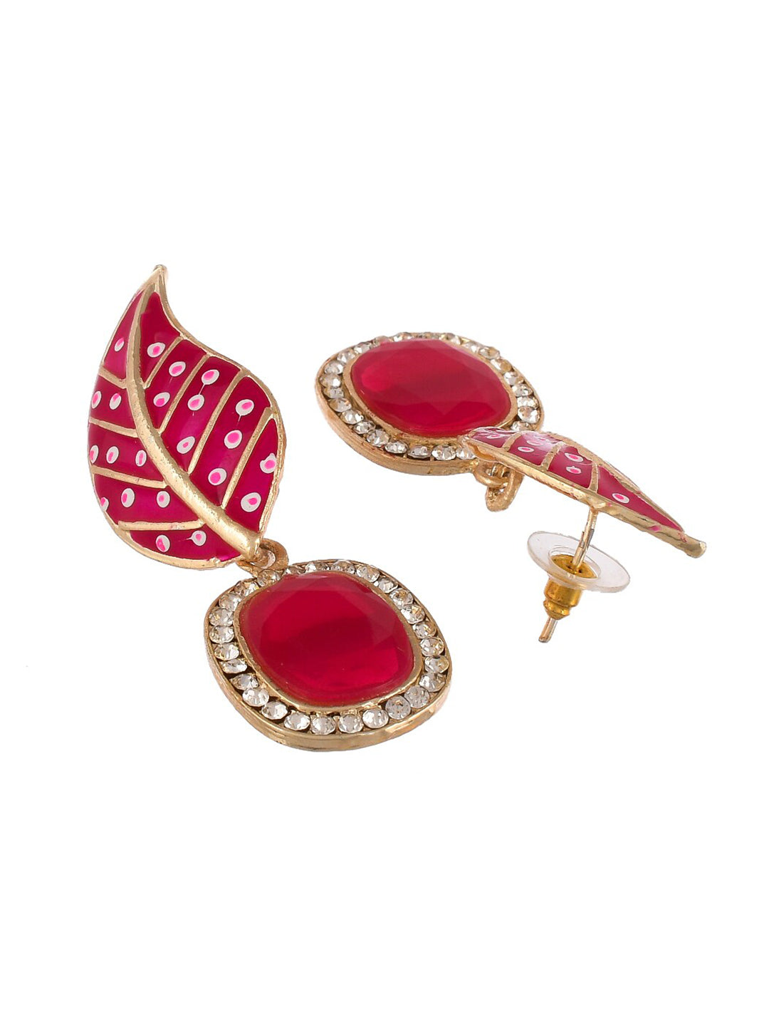 Shoshaa Set of 2 Gold-Polished Handcrafted Contemporary Drop Earrings | Swadesiicart