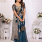 Aastha Fashion Teal Blue Soft Organza Silk Weaving Saree