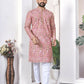 Anaita Peach Digital Printed Work Cotton Straight Kurta
