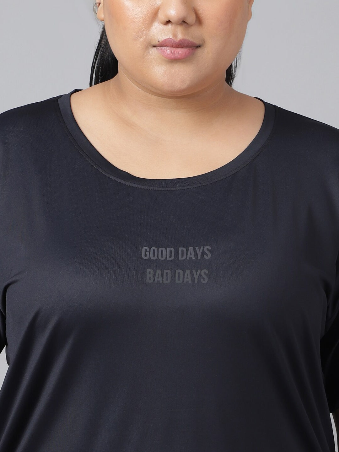 MKH Plus Size Typography Printed Dri-FIT Sports T-Shirt - Swadesiicart