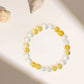 Clear Quartz & Citrine Yellow and White Beads Bracelet - Ruby Raang | Swadesiicart
