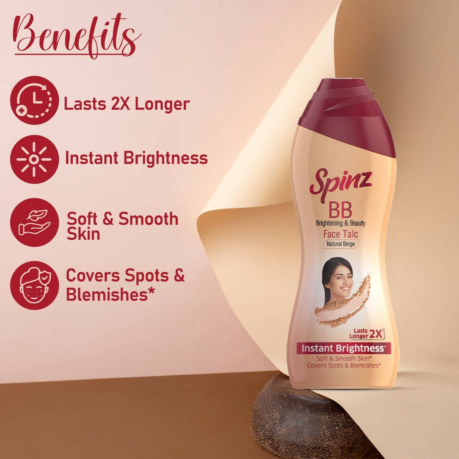 Spinz BB Brightening & Beauty Face Talc - Natural Beige - Swadesiicart