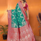 Joban Fashion Banarasi Pine Green Woven Soft Silk Saree | Swadesiicart