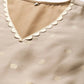 Ahalyaa Women's Beige Chanderi Gold Foil Print Dress | Swadesiicart