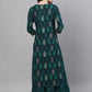 Ishin Women Navy Blue Printed Kurta with Skirt | Swadesiicart
