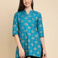 Anubhutee Blue & Golden Printed Kurti | Swadesiicart