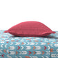 MYTRIDENT Blue White Geometric Cotton 144 TC Queen Bedsheet With 2 Pillow Covers - Swadesiicart