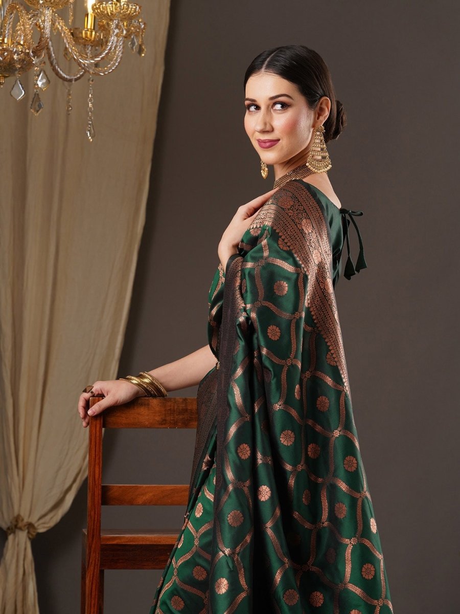 Anouk Woven Design Zari Silk Blend Banarasi Saree | Swadesiicart