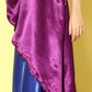 InWeave Women's Wine Navy Brocade Satin Oneshoulder Blue Palazzo Set - Swadesiicart
