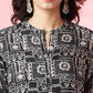 Anouk Abstract Printed Mandarin Collar Kurta - Swadesiicart
