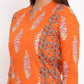 HERE&NOW Orange & White Ethnic Motifs Printed Straight Kurta - Swadesiicart