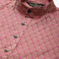 Sojanya Men Pink Ethnic Motifs Kurta with Churidar & Nehru Jacket | Swadesiicart