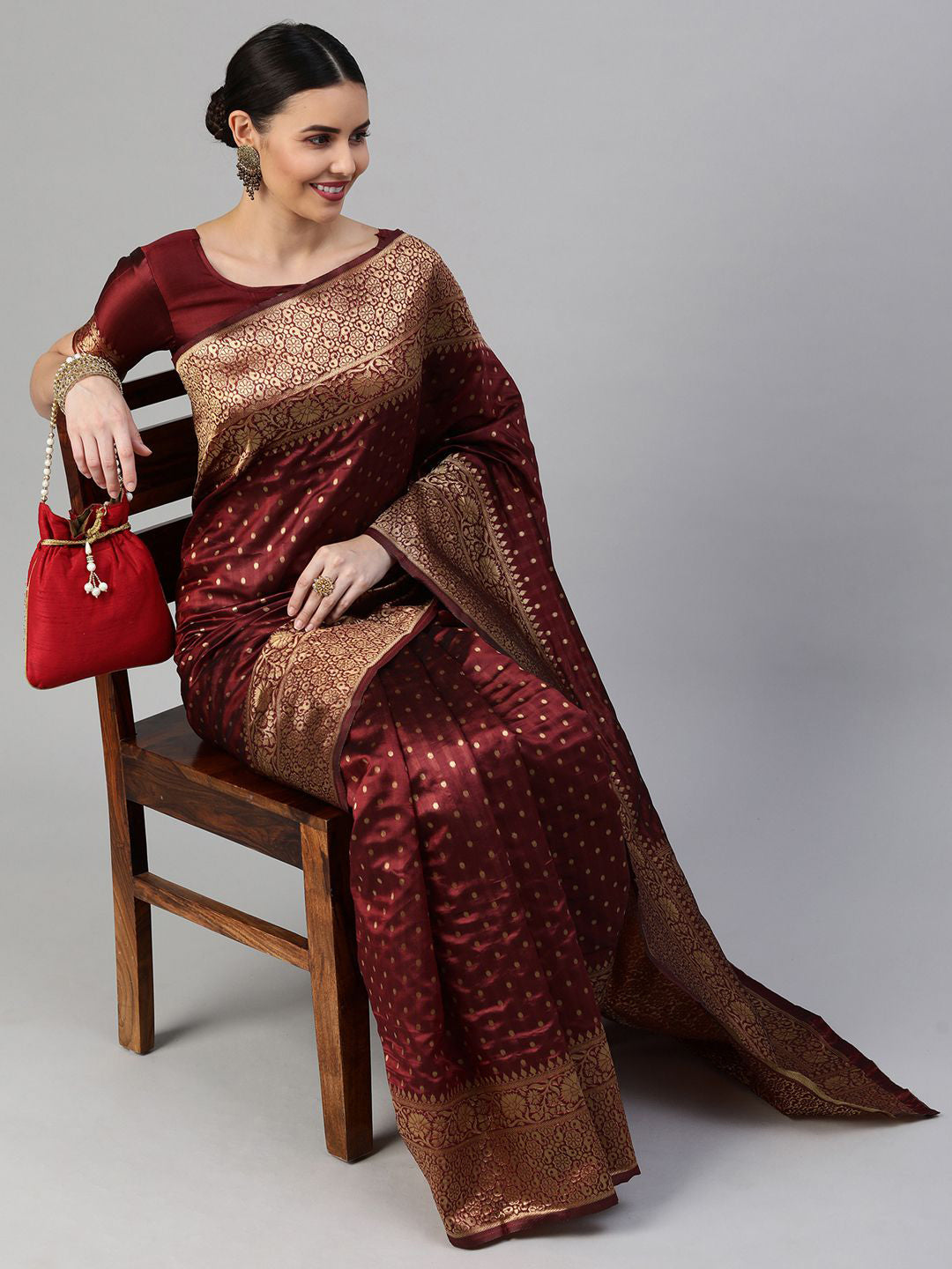 Kalini Ethinic Woven Design Zari Banarasi Saree | Swadesiicart