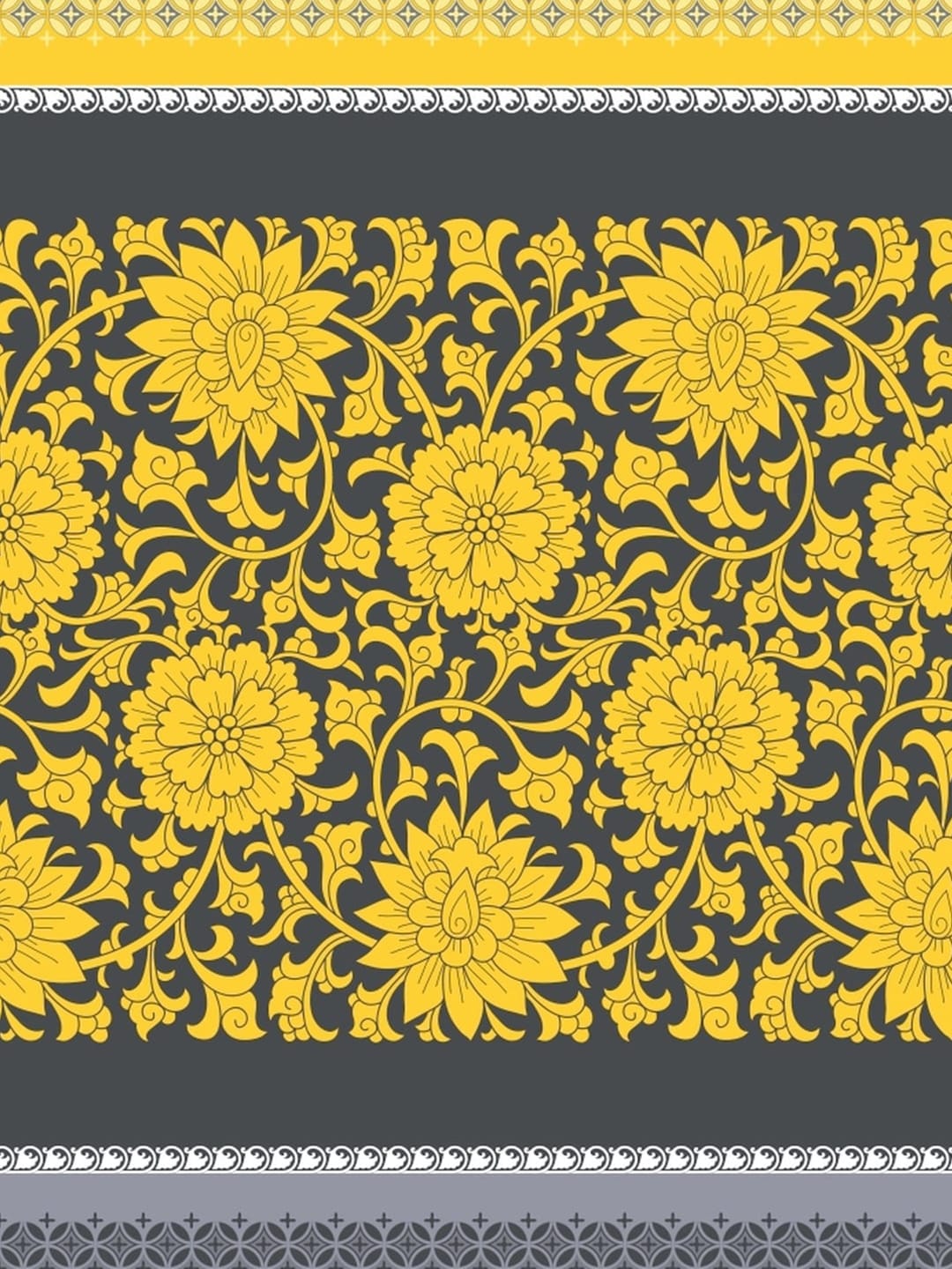 Dreamscape Yellow Ethnic Motifs Cotton 140 TC Fitted Single Bedsheet & 1 Pillow Cover - Swadesiicart