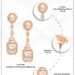 Yellow Chimes Rhodium-Plated Rose-Gold White AD-Studded Drop Earrings | Swadesiicart
