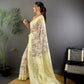 Joban Fashion Grey Floral Motifs Banarasi Silk Sarees | Swadesiicart